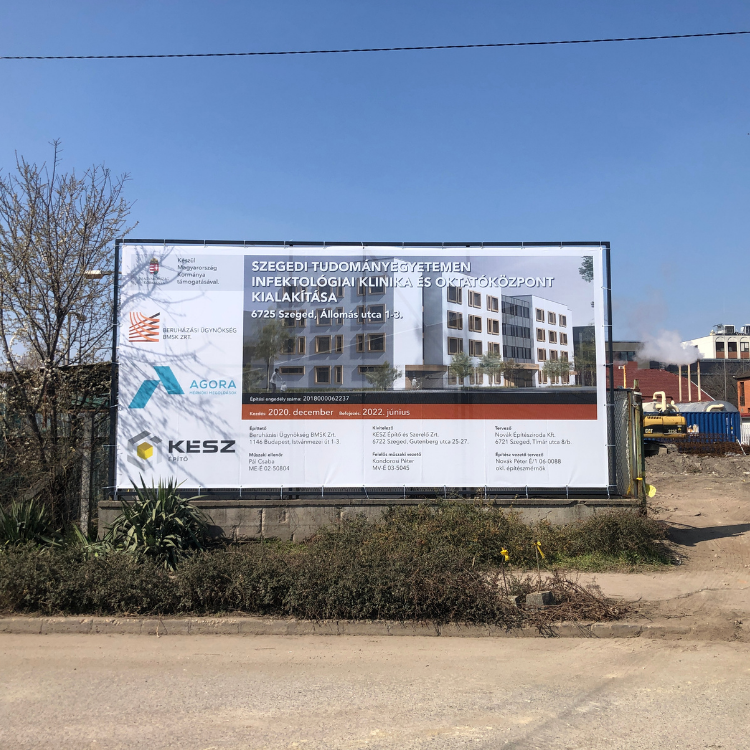 Projekt tábla készítés és telepítés